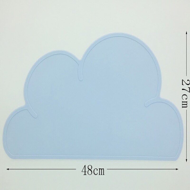 1Pc Cute Cloud Shape Placemat Kids Plate Mat Food Grade Silicone Table Pad Waterproof Pink/Blue Color