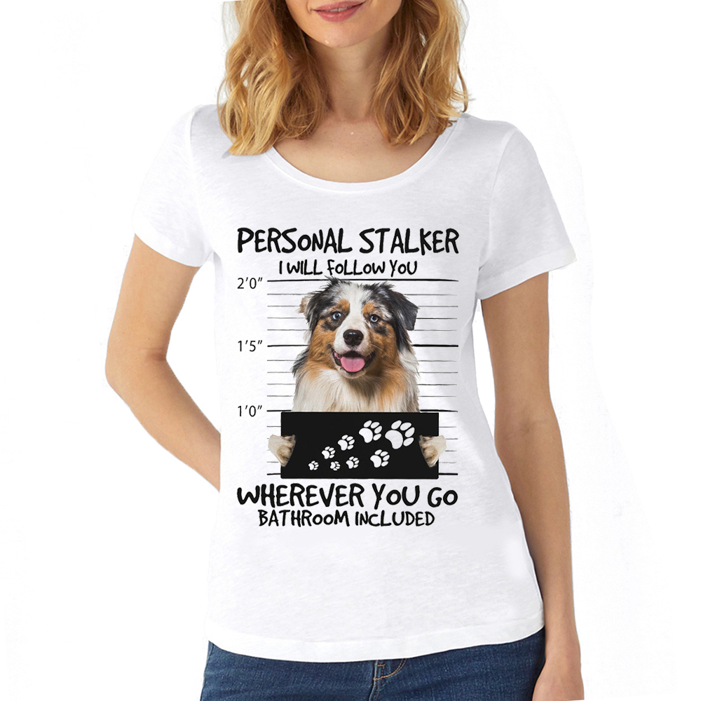 Border collie/australsk hyrdehund elsker essentiel t-shirt med print til kvinder, hvid t-shirt med kawaii-motiv, harajuku-t-shirts: S / Gul