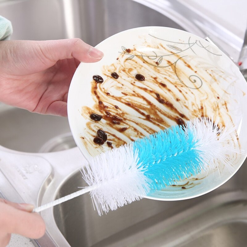 2 sztuk niemowlę sutek szczotka robić butelek 360 stopni odkurzacz 30cm nylon szczotki robić czyszczenia kolor losowa dostawa szczotka robić butelek