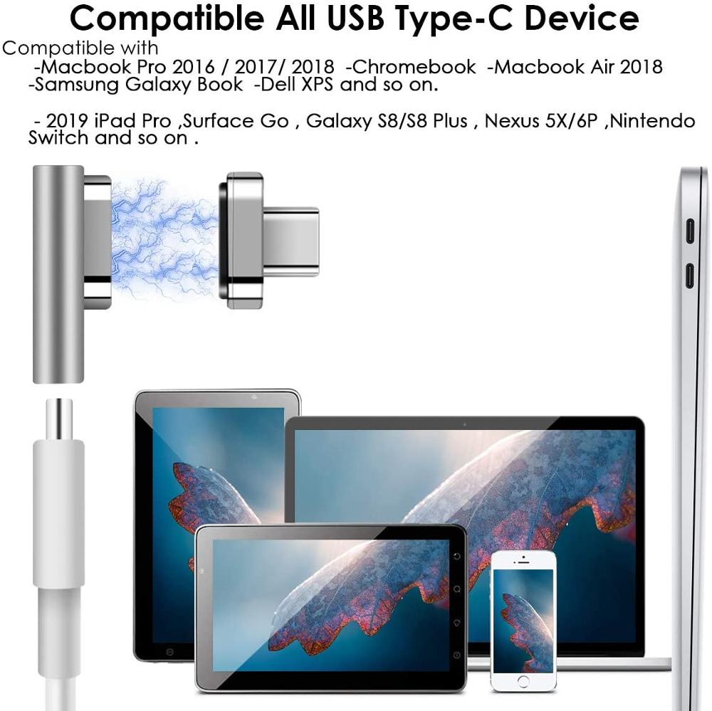 24 pin magnetic USB C charging adapter to USB C macbook Converter Adapter for Macbook /Matebook thunderbolt 3 Magnetic Adapter