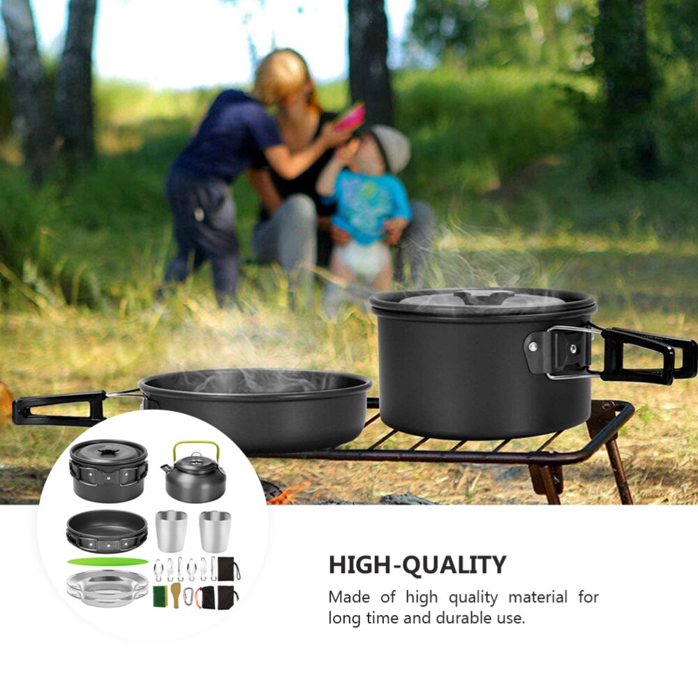 1 Set 18 Pcs Outdoor Cooker Camping Cookware Multipurpose Kitchenware
