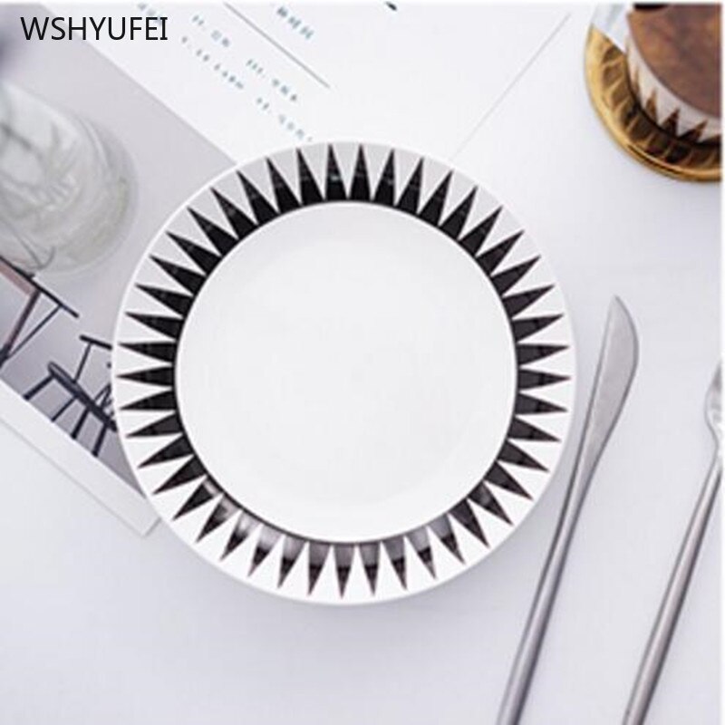 1 Pcs Europese Stijl Diner Plaat Eenvoudige Service Plaat Disc Taart Plaat Westerse Voedsel Steak Disc Keuken Board Schotel bestek Set