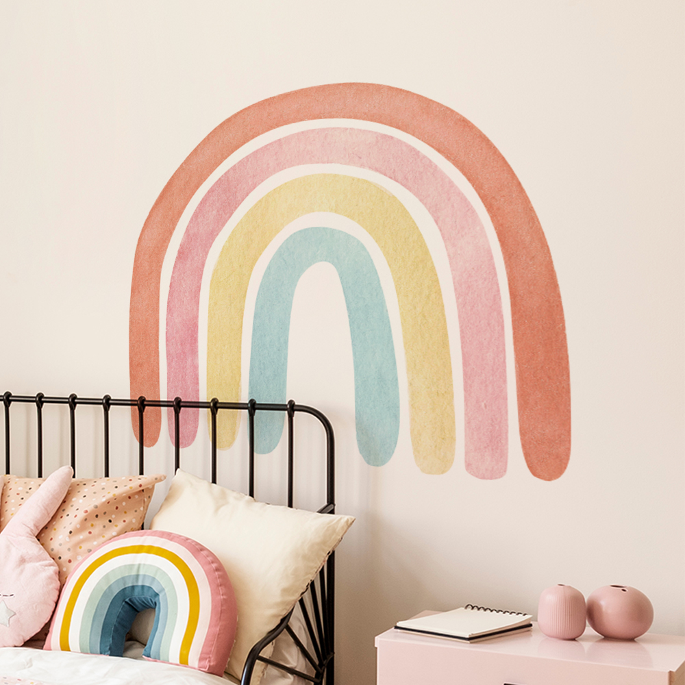 Babykamer Muurstickers Aquarel Regenboog Grote Size Muurstickers Kinderen Kinderkamer Nursery Home Decoratie Vinyl Pvc Decals