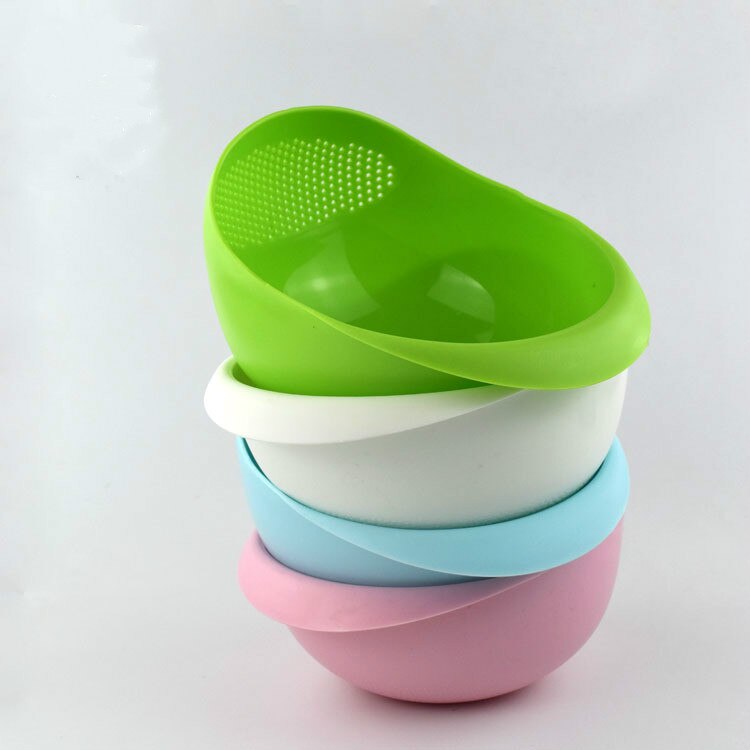 Colador de plástico de alimentaria para lavado de arroz, cesta de limpieza, escurridor, utensilios de cocina