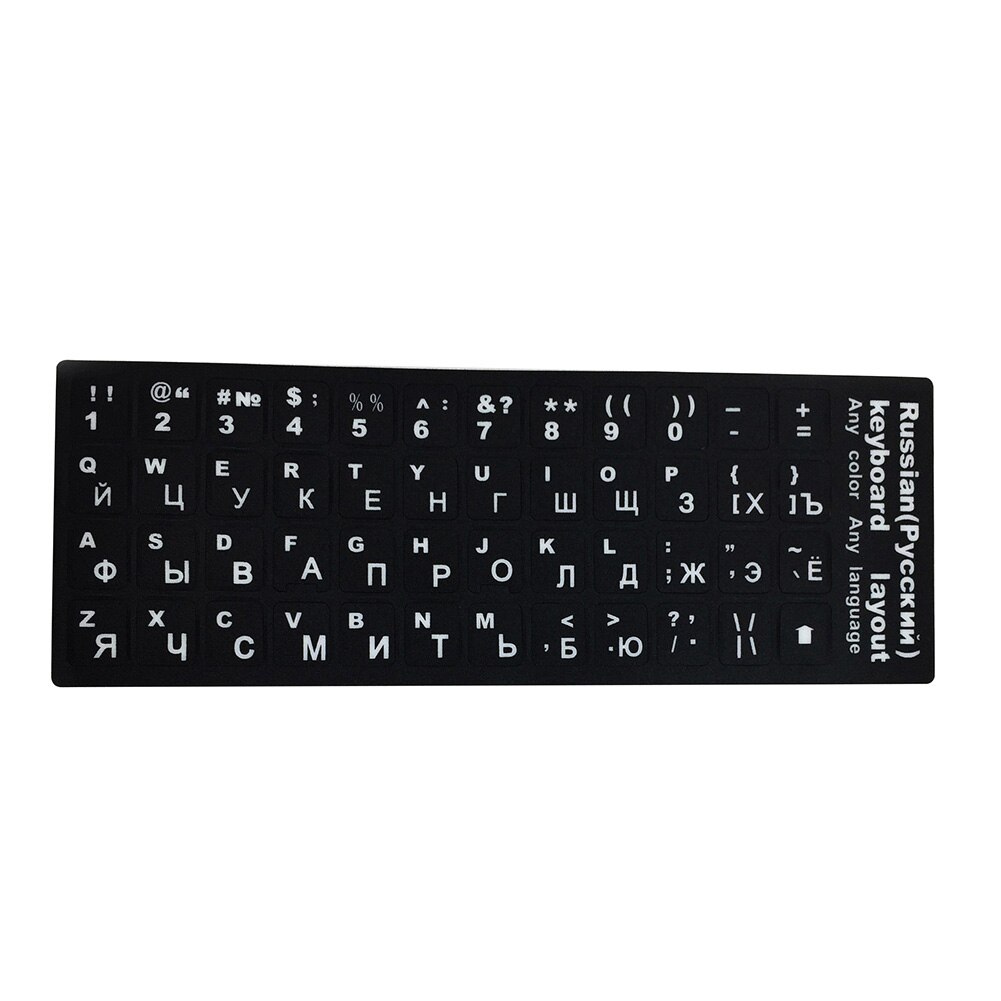 Universelle tastatur klistermærker erstatning mat tastatur klistermærker med sort baggrund og hvide bogstaver knus-tilbud