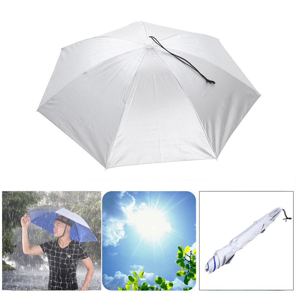 Opvouwbare Hoofd Paraplu Hoed Anti-Regen Zonnescherm Vissen Cap Voor Outdoor Vissen Opvouwbare Paraplu Cap Vissen Tools