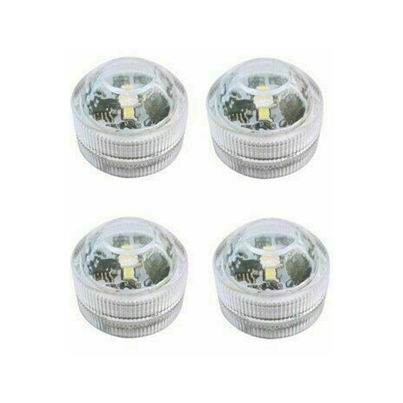 1 stk fest te mini led lys med batteri fjernbetjening dyk bordlampe indendørs dekoration jule bryllup belysning: Hvid
