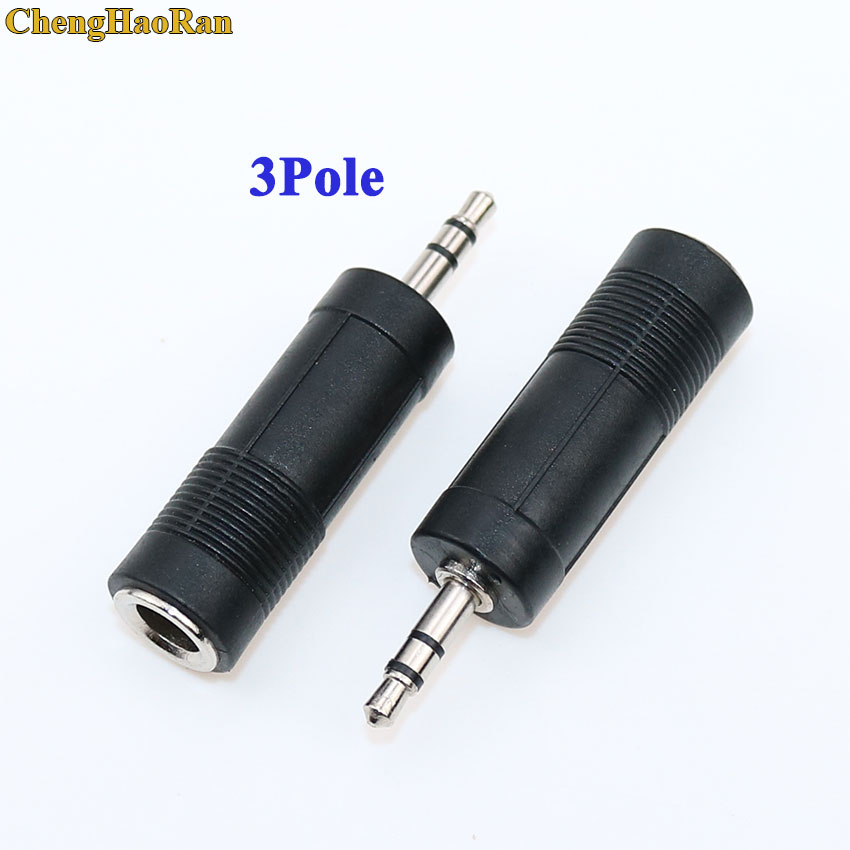 ChengHaoRan 2Stck Männlichen zu 6,5mm Weibliche 3,5 stecker zu 6,35 Jack Mono Stereo Lautsprecher Audio- Adapter konverter für telefon PC Notizbuch: dunkel Grau