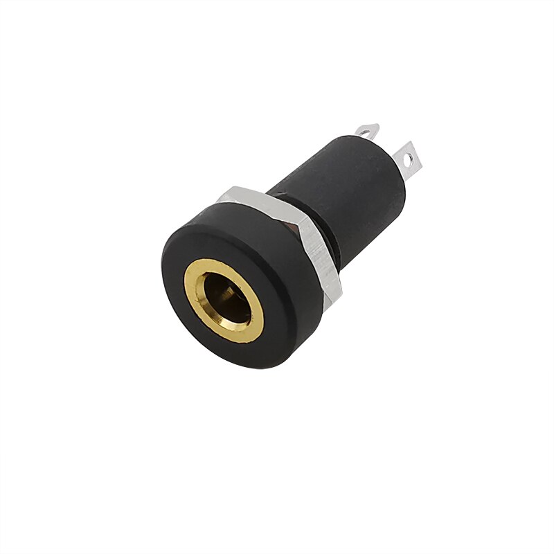 1/2/5Pcs PJ-392A 3.5Mm 4 Pole Audio Socket Panel Mount Vergulde Met Noten 4 pin Hoofdtelefoon Vrouwelijke Jack Socket Zwart