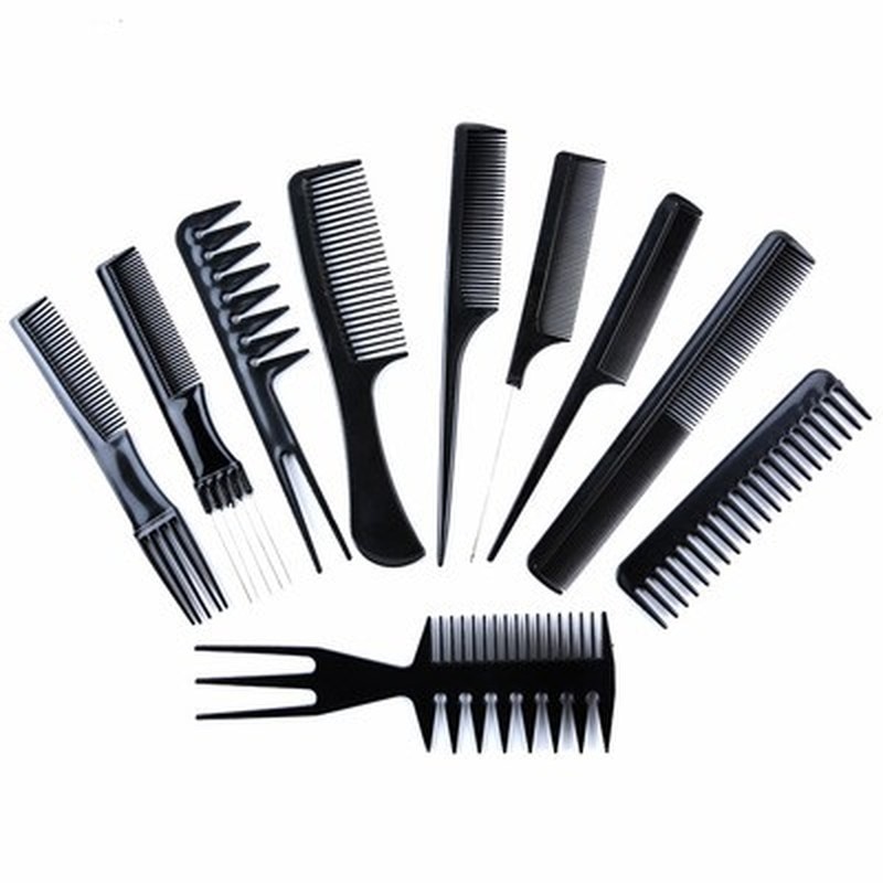 10pcs/Set Hair Brush Comb Salon Barber Anti-static Hair Combs Hairbrush Hairdressing Combs Hair Care Styling Tools