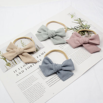 1pcs Lovely nylon headbands for girls cute bows nylon headband soft elastic headband for kids Christmas Hair Accessories