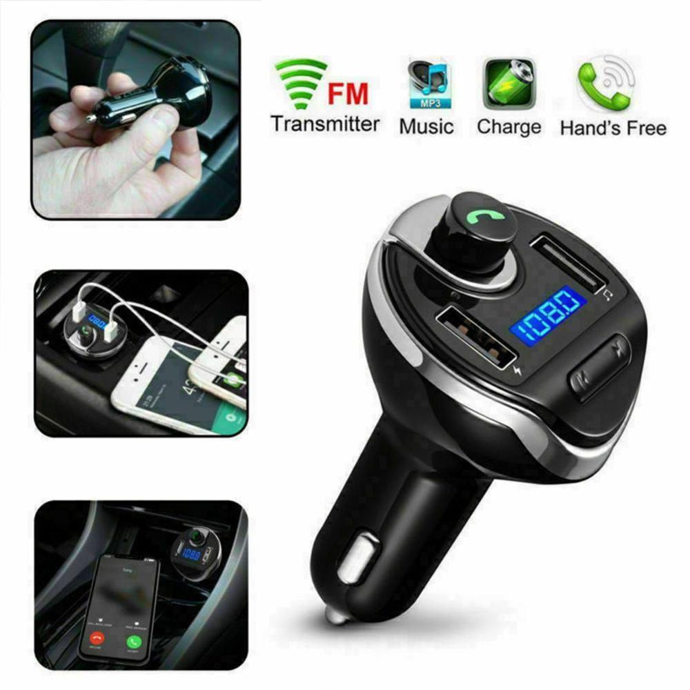 B9 Usb Auto MP3 Draadloze Dubbele Usb Bluetooth MP3 Carkit Handsfree Bluetooth Fm-zender Radio met Microfoon Met Pakket