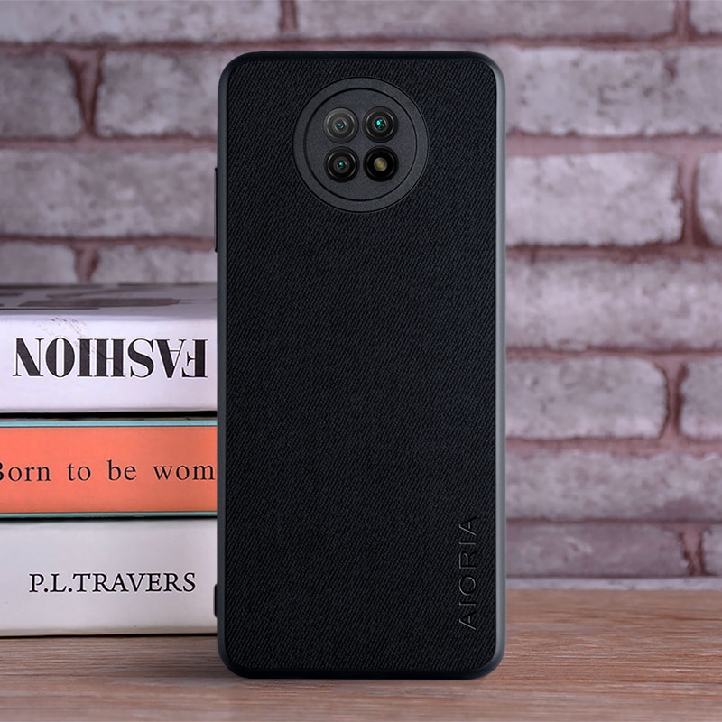 Funda de lujo para Xiaomi Redmi Note 9T, funda de piel suave y dura para teléfono xiaomi redmi note 9t: black