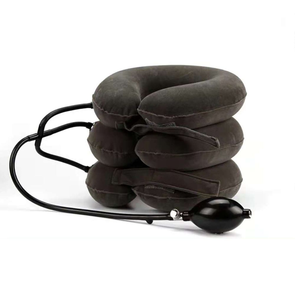 Collo cuscino gonfiabile collare trattore aria dispositivo di trazione cervicale supporto Vertebra ortopedica massaggio rilassamento Brace: grey