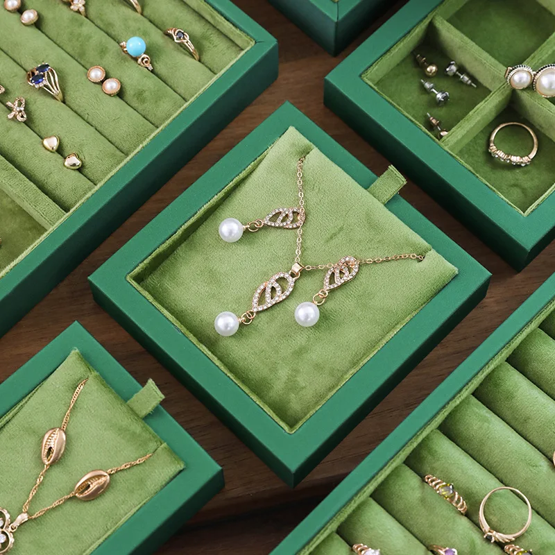 Bandeja de joyería de lujo para pulsera, accesorios de exhibición de anillos, organizador de joyas, soporte de funda de collar de cuero de pelusa, Show de tienda de joyas