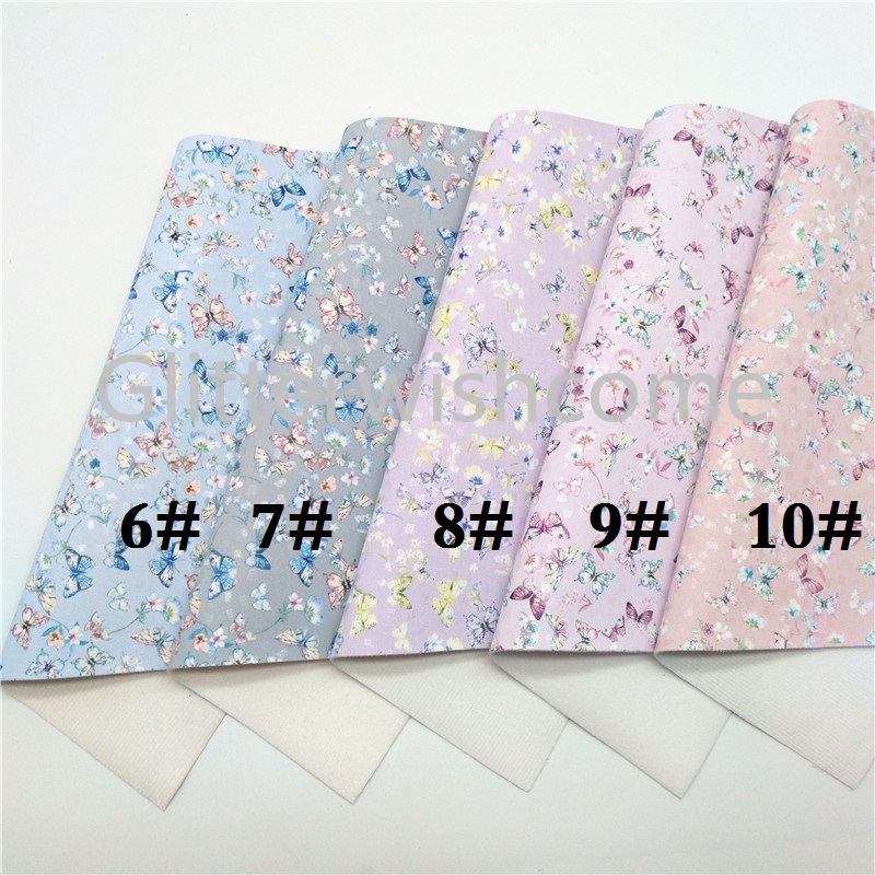 Glitterwishcome 21X29CM A4 Size Vinyl Voor Bogen Gedrukt Vlinder Lederen Fabirc Faux Lederen Lakens Voor Bows, GM3028A