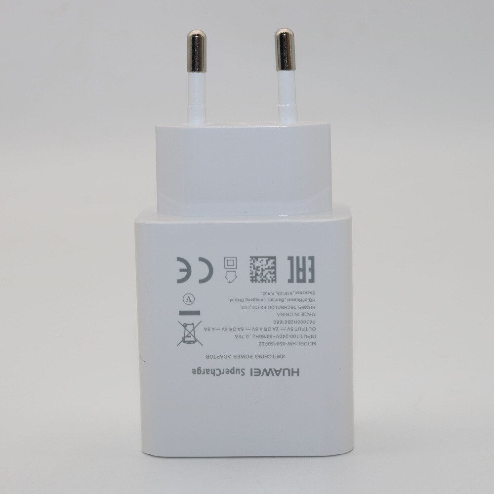 Huawei 5V 4.5A Usb Super Lader Supercharge 5A Type C Kabel Voor Mate 10 20 30 Pro P40 P30 p20 Pro P9 P10 Plus Honor 10 20 V10: Only charger