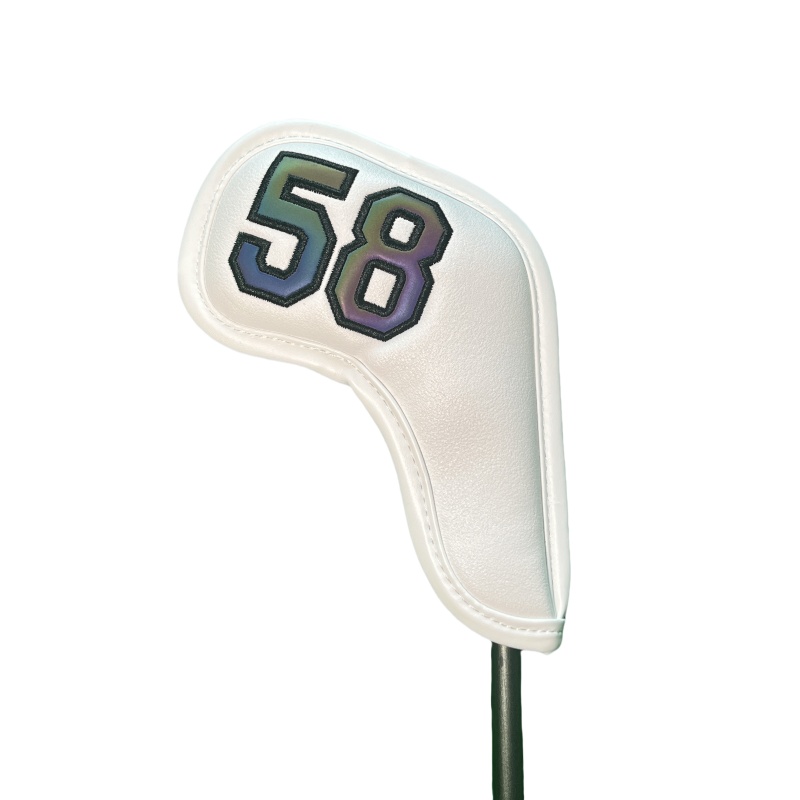 Golf Wedge Head Covers Magneet Close Cover Wiggen Headcovers Nummers 48 50 52 54 56 58 60 Graden Wit/zwart Golf Iron Cover: Champagne