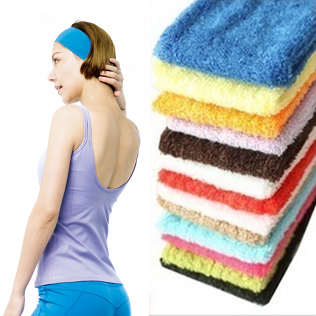 Sport Yoga Gym Stretch Hoofdband Hoofdband Katoen Zweet Zweetband Voor Mannen/Vrouwen