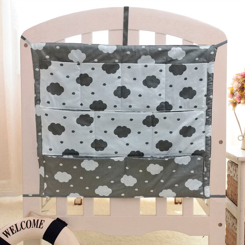 Babybedje Zak Opknoping Opbergtas Wieg Baby Bed Bumper Opknoping Opbergtas Multi-Functionele Mousseline Baby Beddengoed Bumper nachtkastje: NO5
