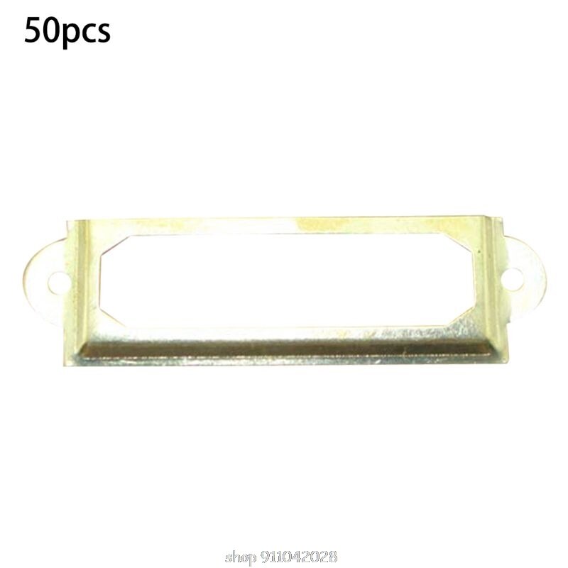 50 Pack Office Library File Drawer Cabinet Card Tag Label Holder Metal Frame N16 20: YELLOW