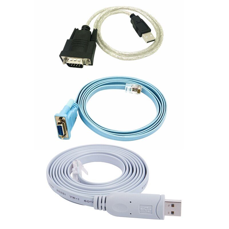 2Set USB To RJ45 For USB Console Cable With RJ45 Network Cable Serial Cable Rj45 To DB9 And RS232 To USB