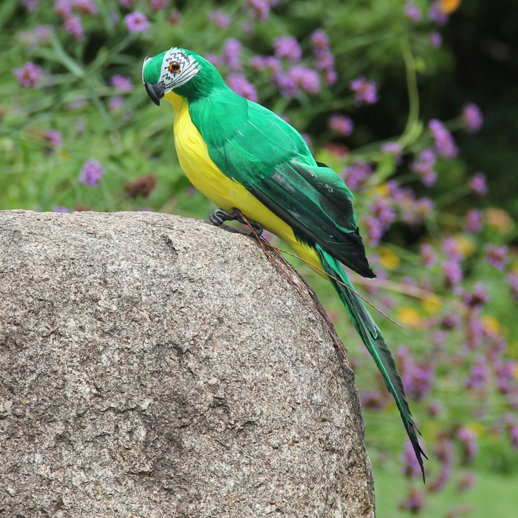 Oiseaux de jardin artificiels colorés | Faux perroquets, modèle d'oiseaux, décoration pour arbre de pelouse et jardin de maison en plein air: E