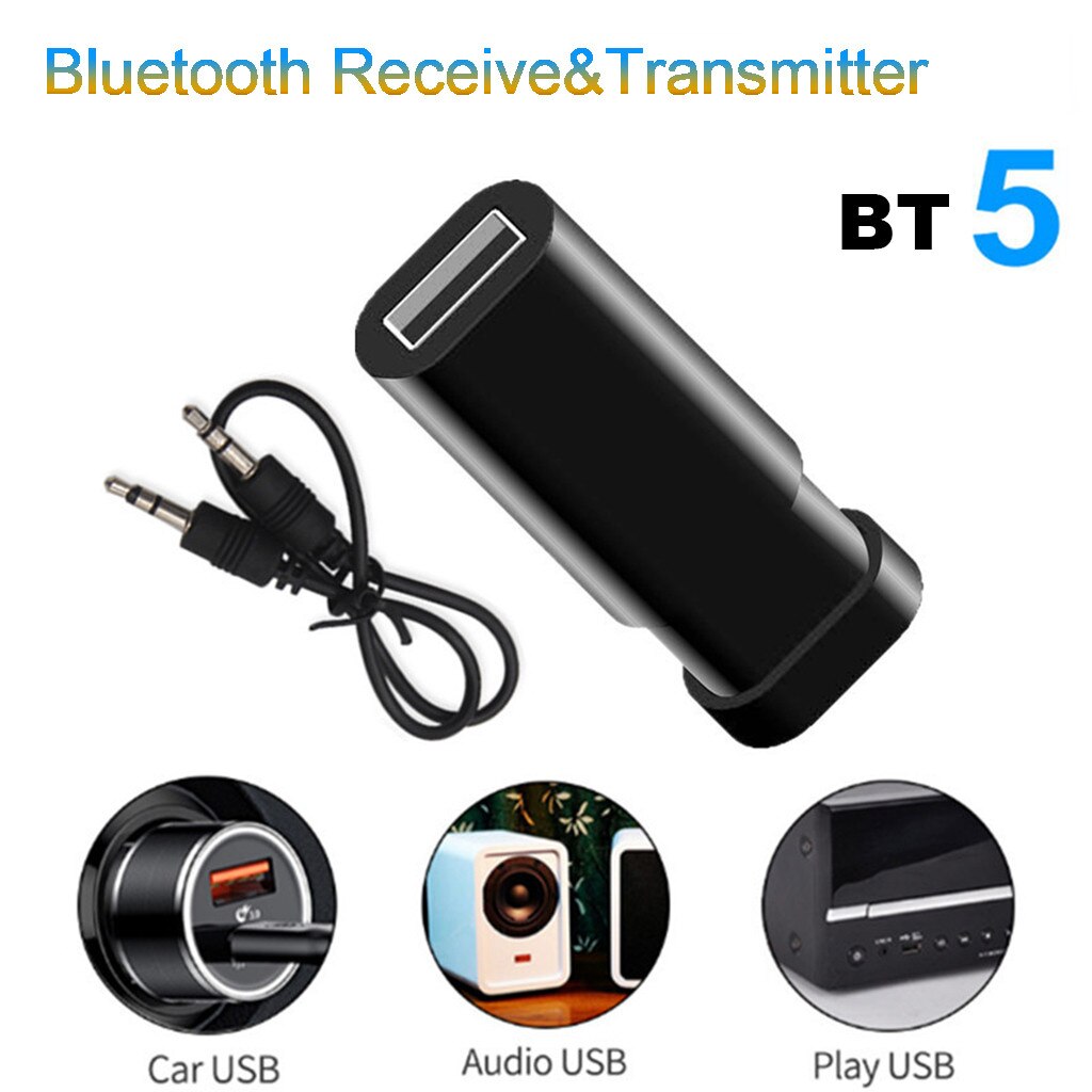 Bluetooth 5.0 Transmitter Receiver Wireless 3.5mm RCA Optical Audio Adapter for Low Latency Dual Link for TV Home Stereos #Ger: Default Title
