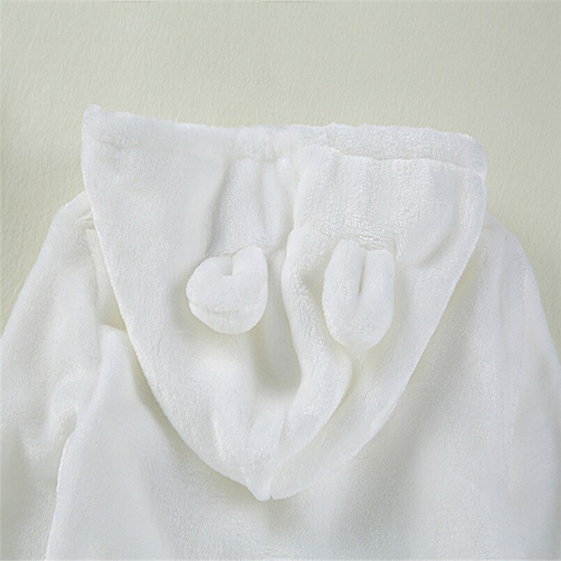 Baby badekåbe toddler børn baby solid badekåbe bomuld plys hætteklædte badekåbe håndklæde pyjamas  #4 m 29