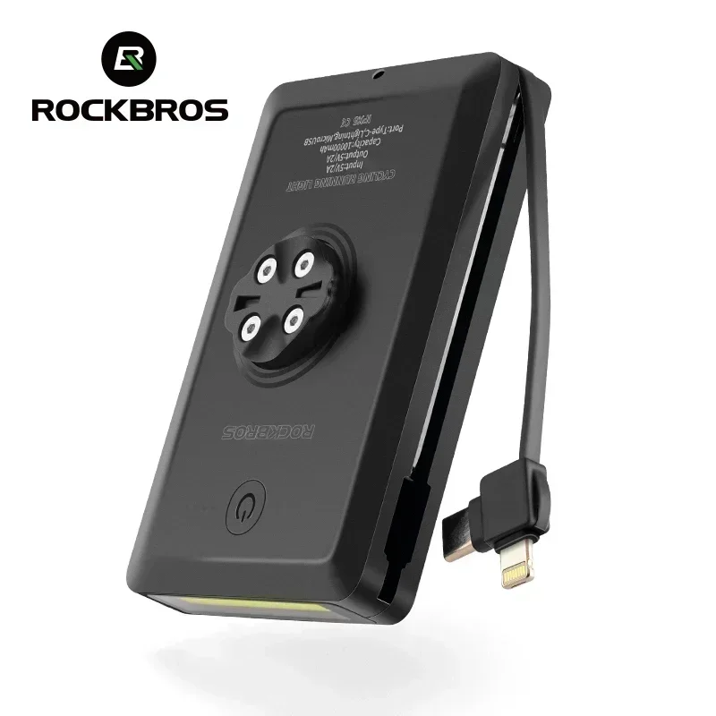 ROCKBROS – feu avant de vélo 5000/10000mAh, étanche IP64, lumière forte, lampe de sécurité pour cyclisme, grande capacité, point culminant: YELLOW