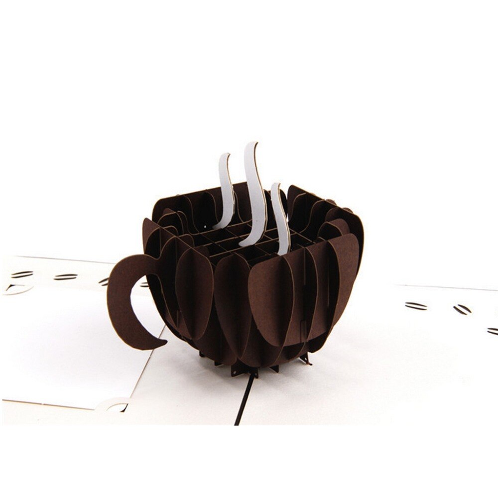 Cartes de vœux Pop Up café en 3D | Invitations pour noël, saint valentin, anniversaire, P101