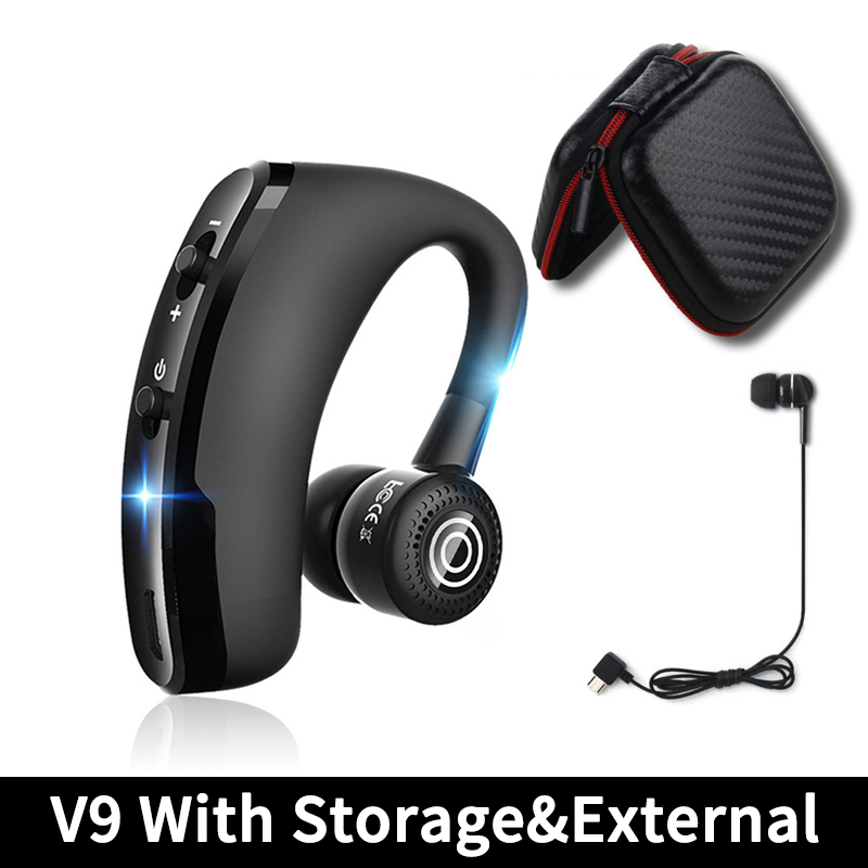 V8S/V9S auricular Bluetooth 5,0 auriculares inalámbricos manos libres de negocios auriculares deportivos estéreo impermeables Haedset con micrófono: Marfíl