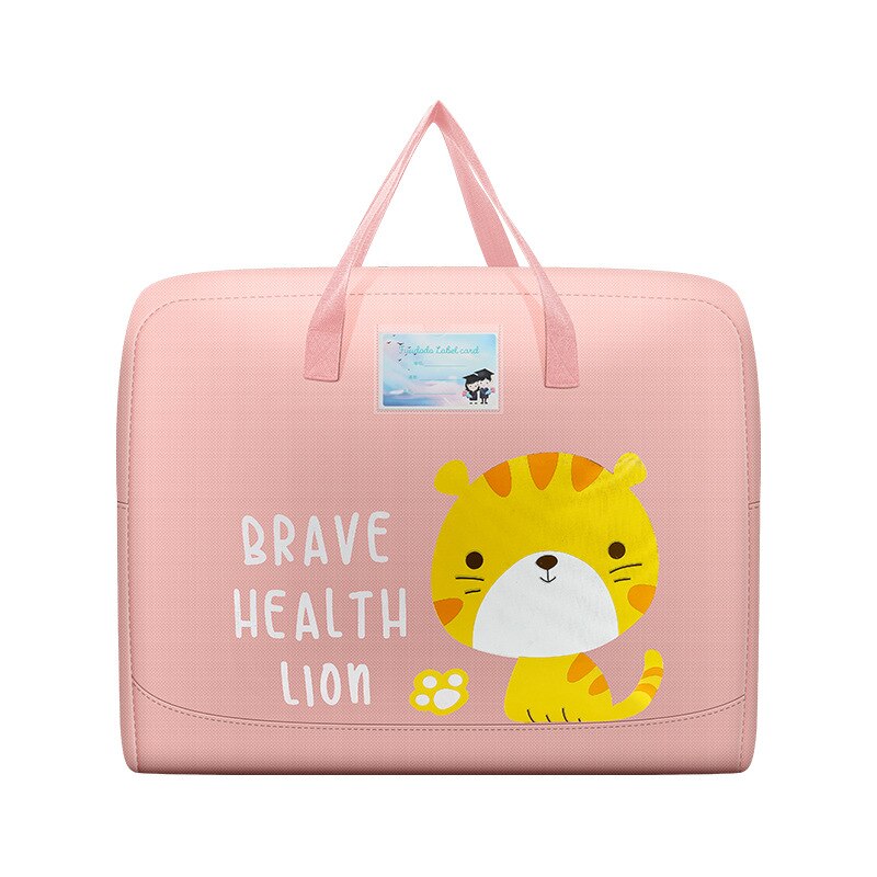 Sac de rangement de couette avec fermeture éclair, sac de rangement de couette de dessin animé avec fermeture éclair, organisateur de placard de chambre à coucher, vêtements Oxford imperméables pour enfants: Rose / 45x18.5x39cm