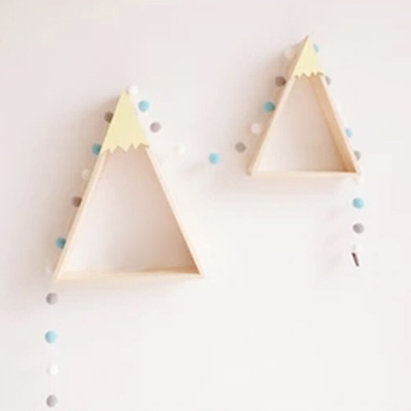 Estante de pared de madera para decoración del hogar, repisa flotante de estilo nórdico para habitación de bebé, montaña y nieve, JJJSN11451, 2 unids/set: YELLOW