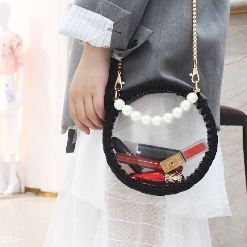 18cm Round Plexiglass Acrylic Sheet for Knitted Bag Cloth Yarn DIY Weave Bag Accessories Handmade 45 holes Crochet Bag 2mm Thick
