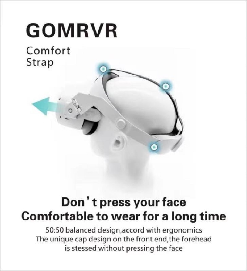 Gomrvr tilbehør til vr briller oculus quest 2 ，fastgørelsesstropper med headset kombinationsdragt komfort opgraderingsversion