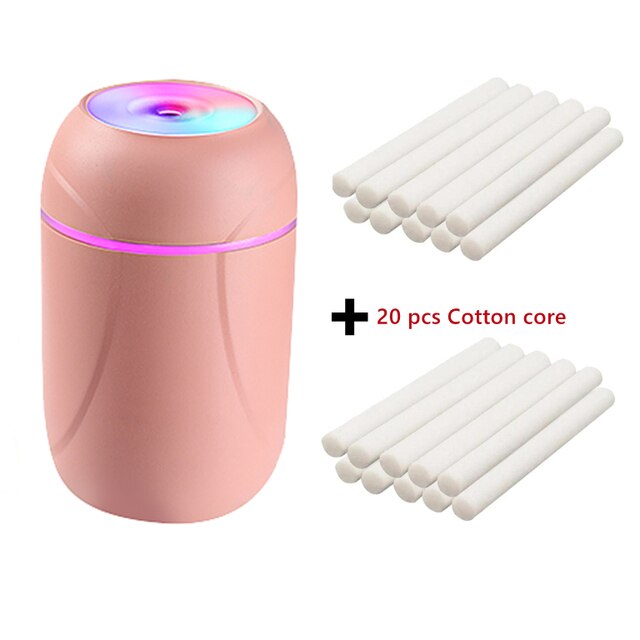 260Ml Slaapkamer Ultransonic Air H2o Luchtbevochtiger Aromatische Vaporizer Auto Usb Humidificador Geur Geur Geur Diffuser Mist Maker: Pink filterX20