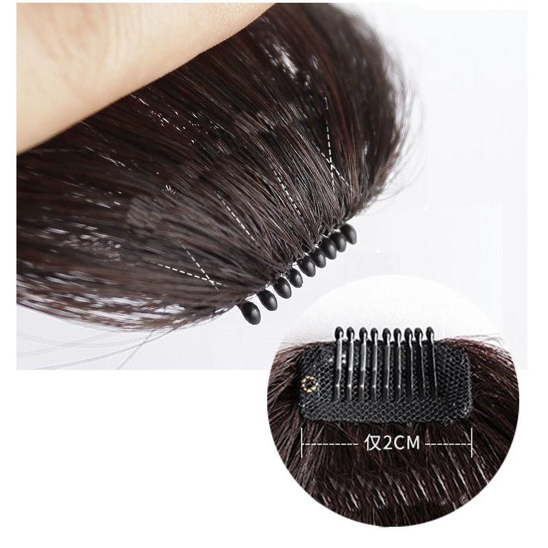 Peluca con flequillo de aire de estilo francés sintético, herramienta de peinado, extensión de cabello con Clip, peluca con borla falsa, flequillo con Clip para el cabello para mujer