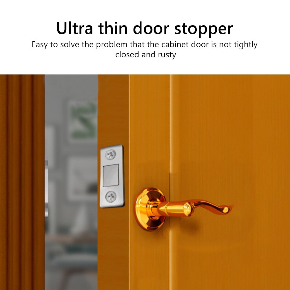 2 unids/set fuerte puerta magnético pestillo para puerta imán para gabinete de muebles armario con tornillos Ultra delgada