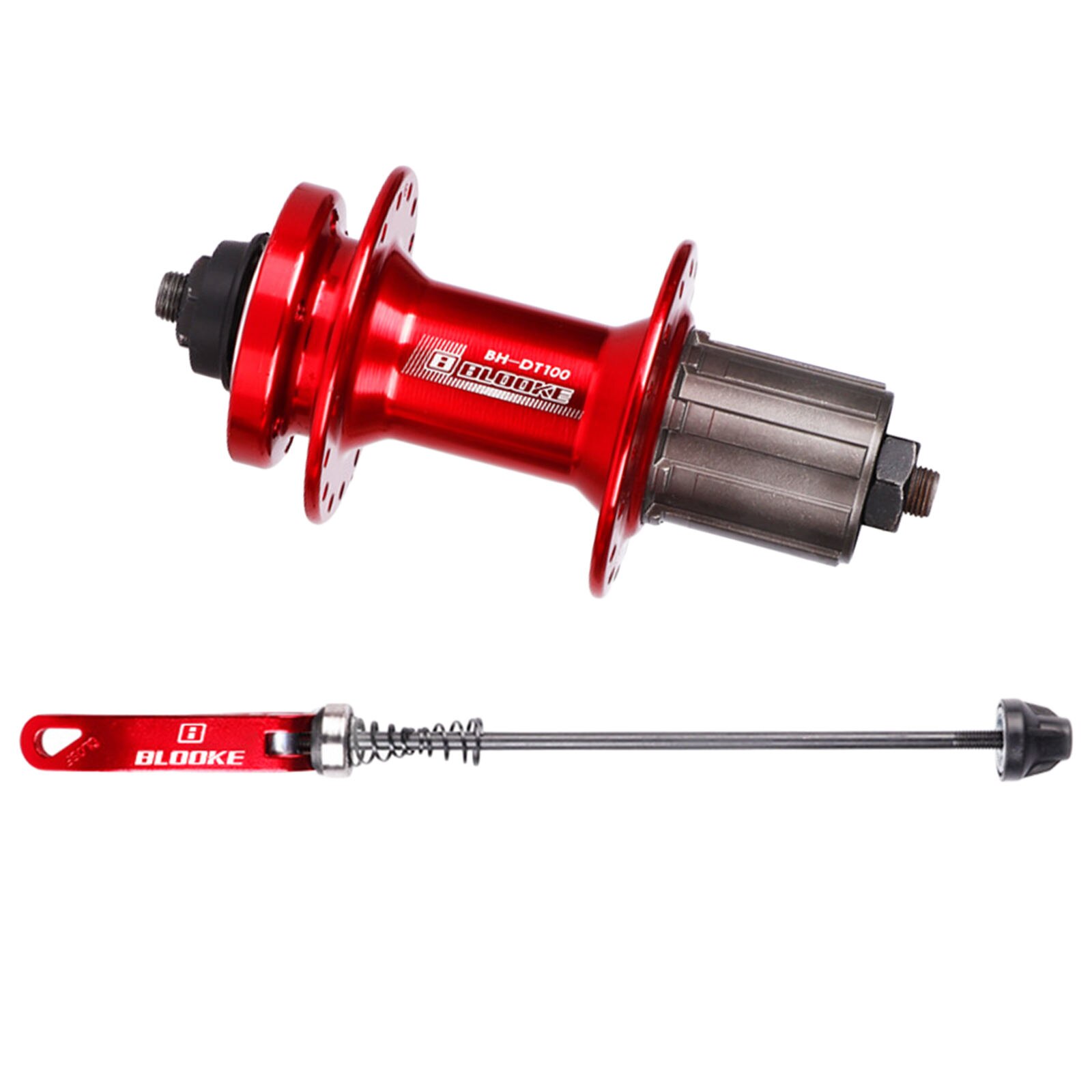 Buje de rodamiento de bolas delantero y trasero para bicicleta de montaña MTB, 32 orificios, liberación rápida 7-11 para buje de freno: Red Back