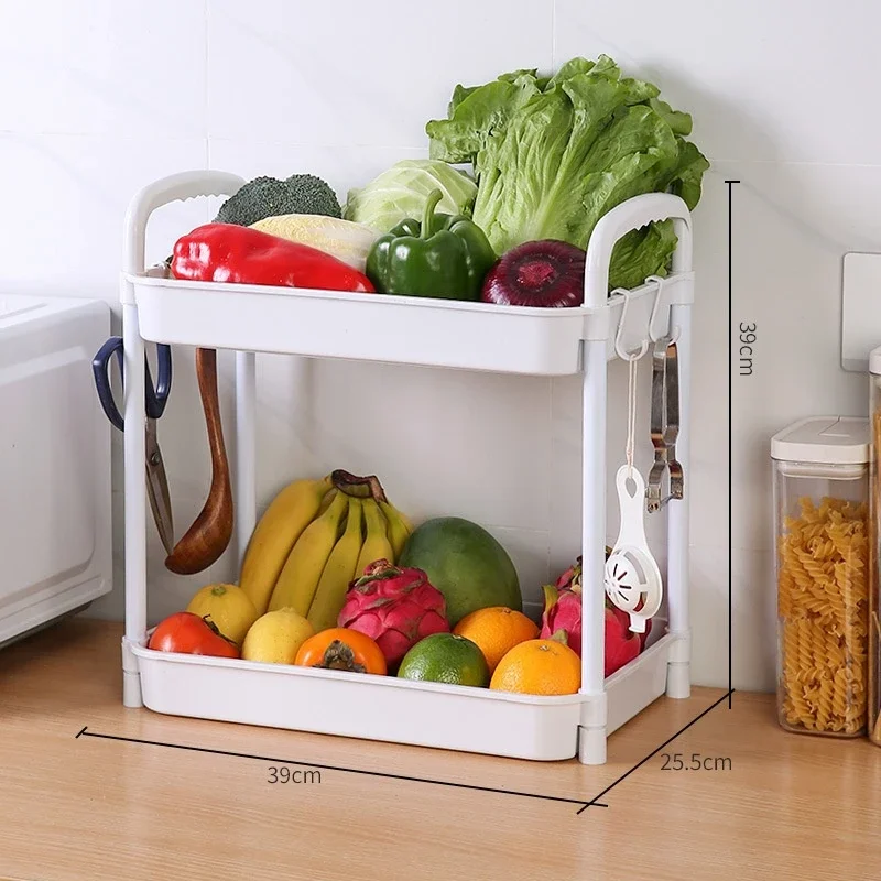 Under-sink Storage Shelf Multipurpose Storages Shelf Kitchen Finishing Rack Double-sliding Cabinet Drawer Storage Organizer: Light Black