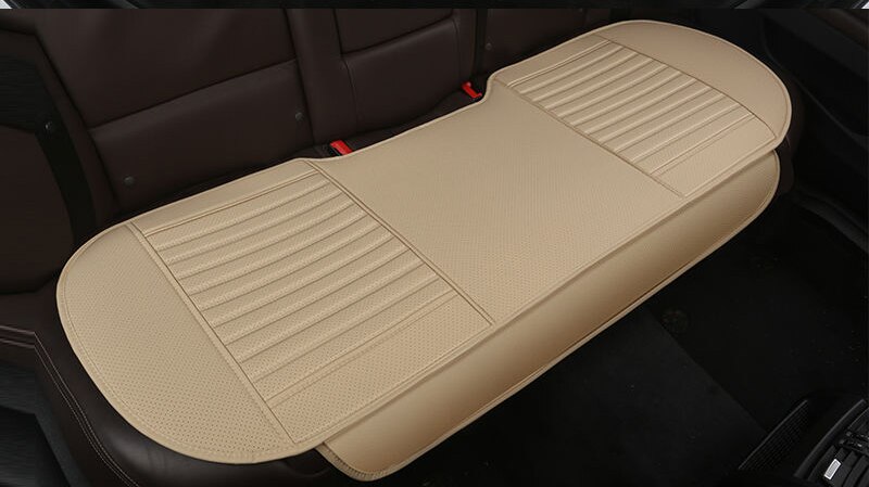 Hoge Lederen Autostoel Cover Comfortabel En Ademend Alle Jaar Ronde Beschermen De Autostoel Auto Accessoires: Beige back 1