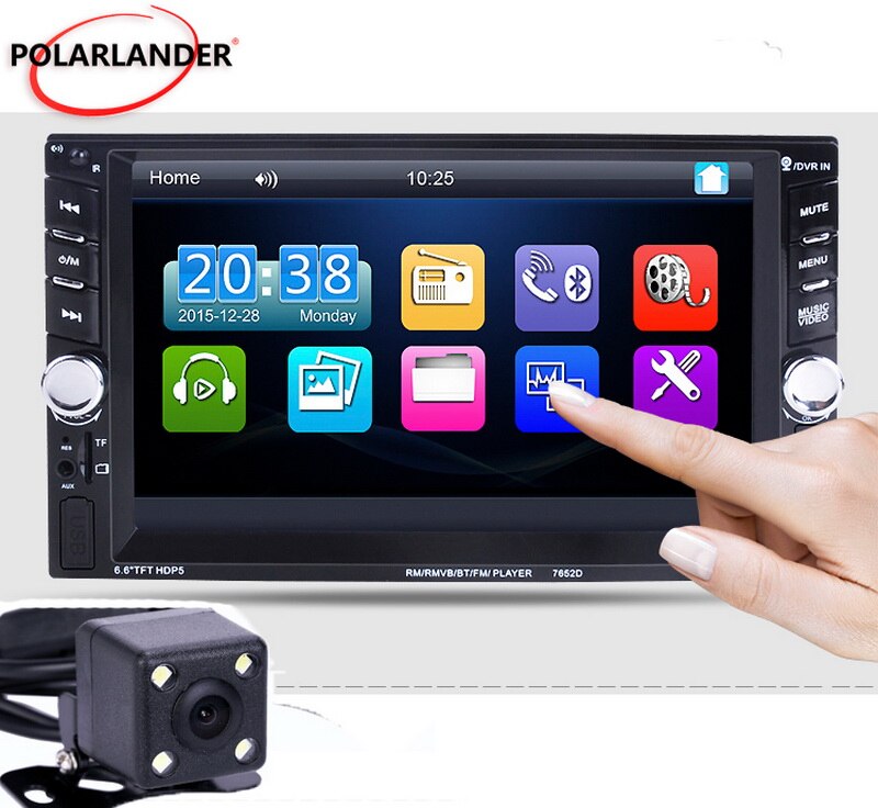 Bluetooth 2 Din Auto Radio Stuurbediening MP4 MP5 Video Speler Met Achteruitrijcamera 7 Inch Auto Radio