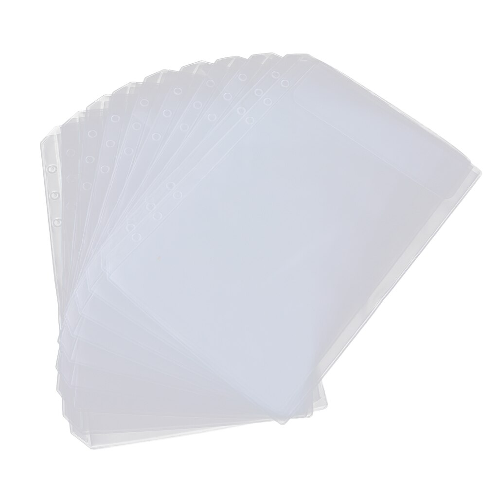 10Pcs Semi-transparent Binder Plastic Binder Pockets Refills Business