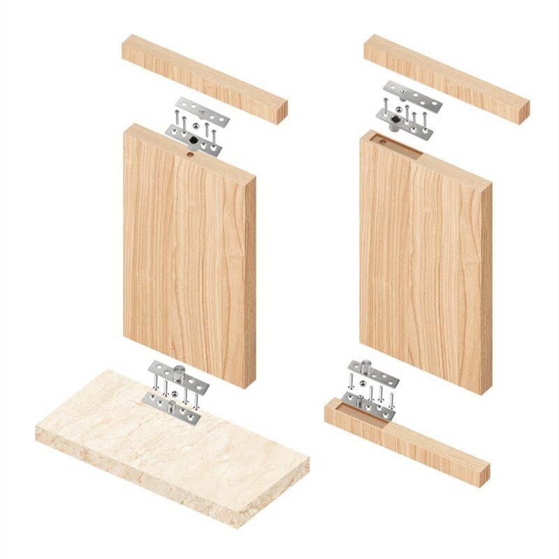 2pcs Stainless Steel Rotating Door Hinge, 360 Degree Rotation Axis, Up and Down Locating Shaft, Hidden Pivot, Supplies