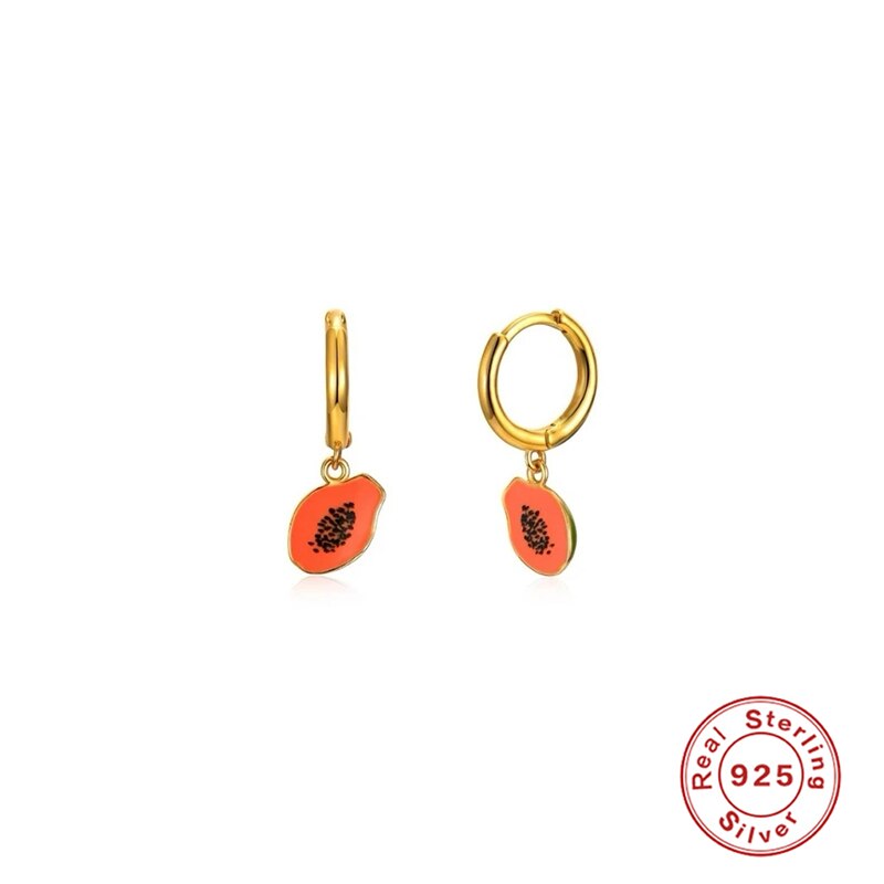 CANNER Fruit Design smalto pendenti orecchini a cerchio per donna simpatici ciondoli creazione di gioielli fai da te ciliegia fragola orecchini accessori: 2