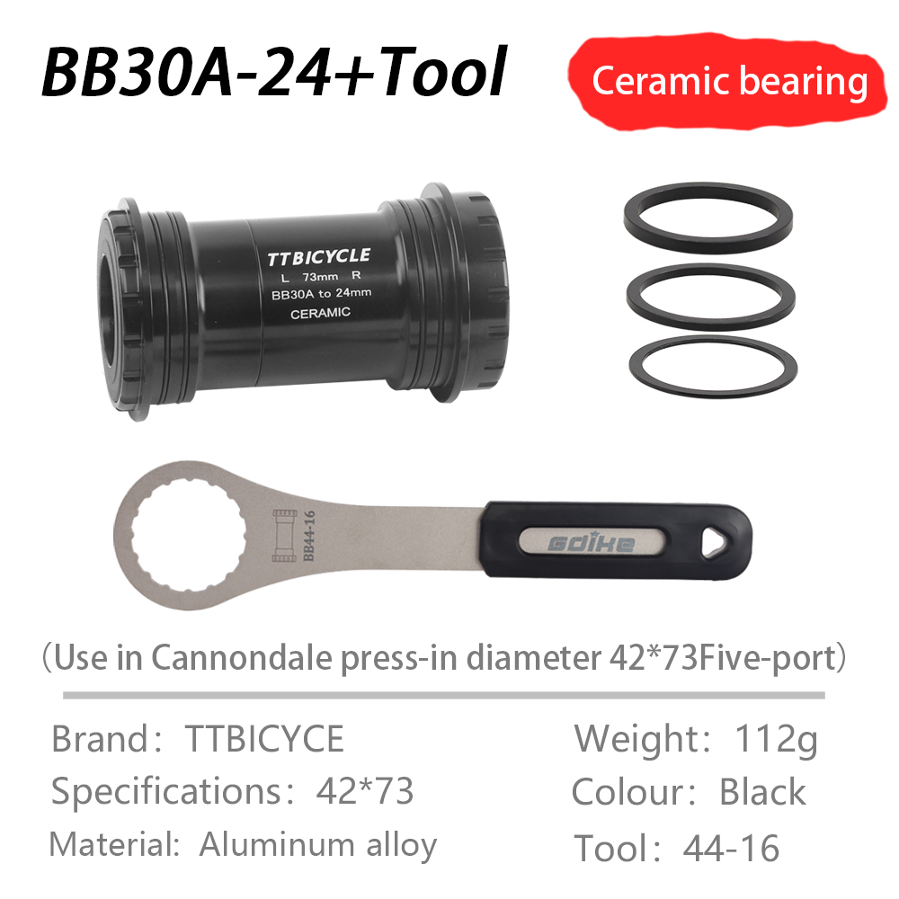 Center axle tool BB30A-24/PF30A 24/30/28.99mm for PF30A frame shell width 73mm for mountain bike Cannondale crank group hollowte: Yellow