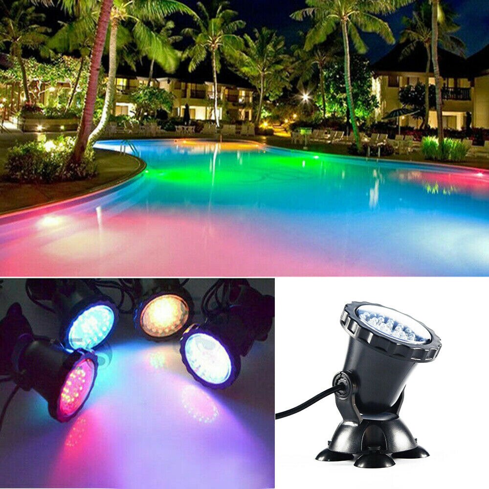 Wakyme Zwembad Licht Waterdichte Rgb Onderwater Lamp Led Spot Licht Afstandsbediening Aquarium Spotlight Tuin Landschap Lamp