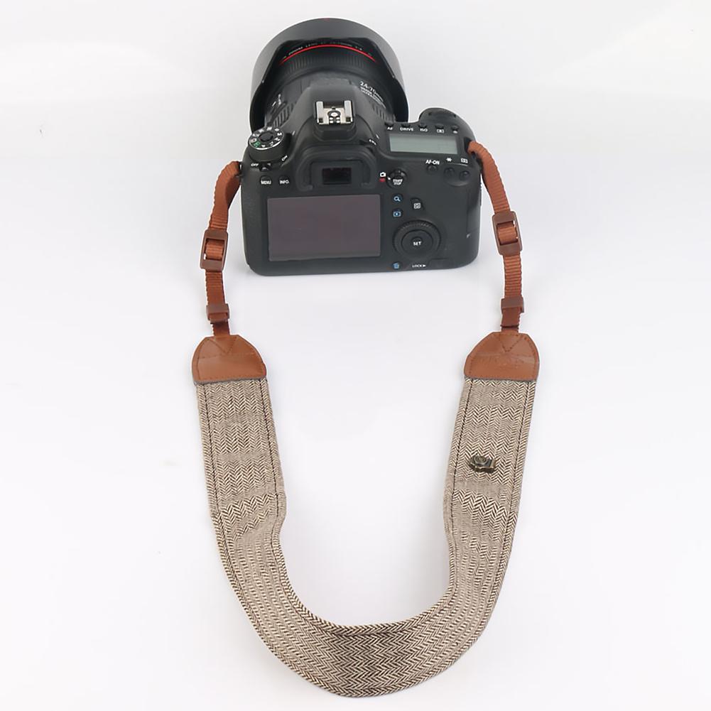 Universelt justerbart kamera skulderhalsrem bomullsskinnbelte til nikon kanon dslr kameraer stroppdel