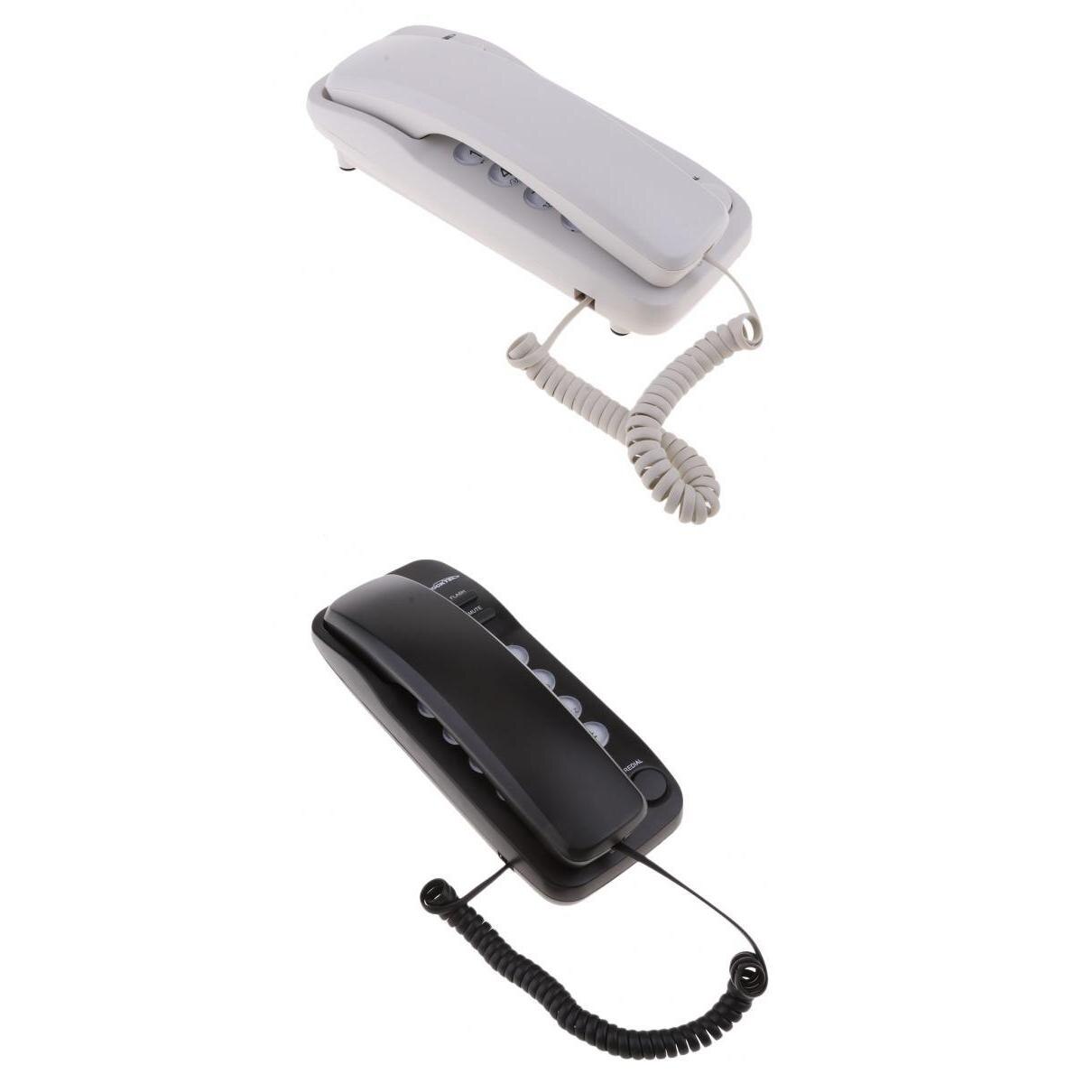 2 Pieces Corded Phone Wall Line Telephone Home Office Business White + Black